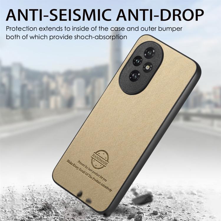 For Honor 200 Pro Twill Fabric Leather Skin Back Phone Case