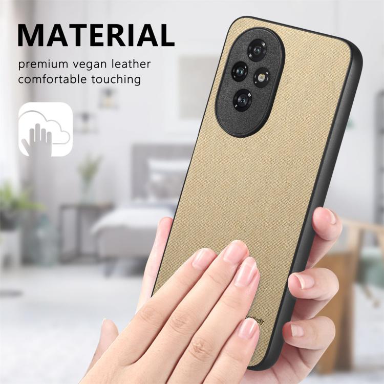 For Honor 200 Pro Twill Fabric Leather Skin Back Phone Case