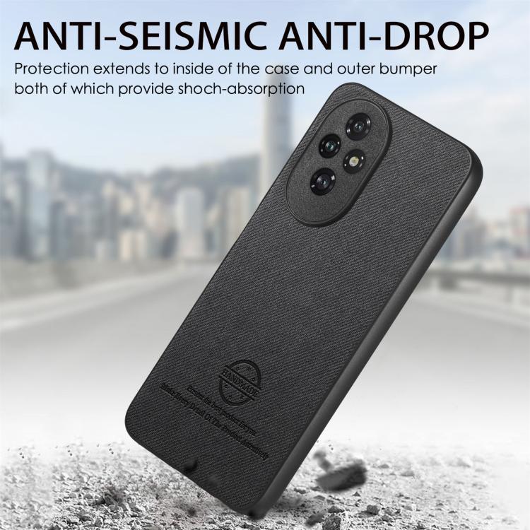 For Honor 200 Pro Twill Fabric Leather Skin Back Phone Case