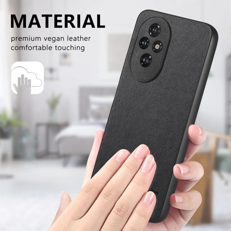 For Honor 200 Pro Twill Fabric Leather Skin Back Phone Case