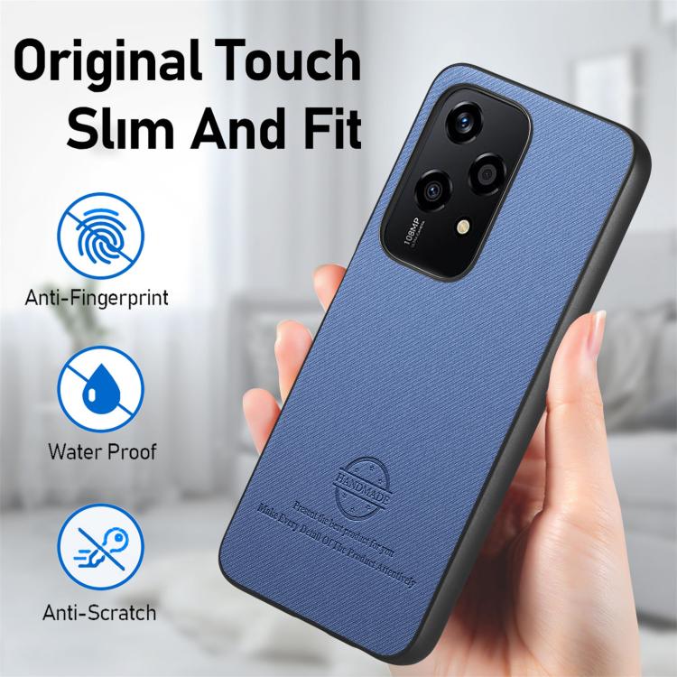 For Honor 200 Lite Global Twill Fabric Leather Skin Back Phone Case