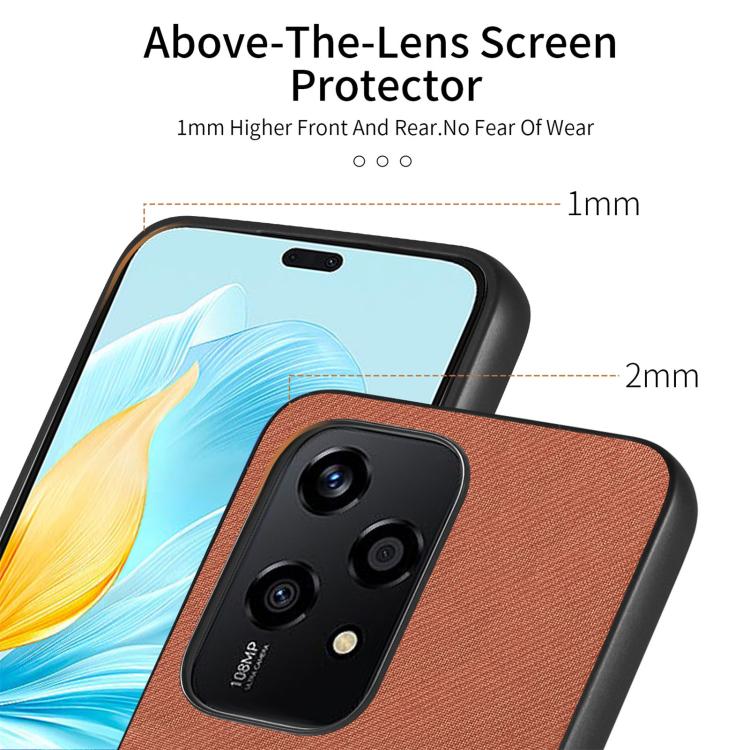 For Honor 200 Lite Global Twill Fabric Leather Skin Back Phone Case