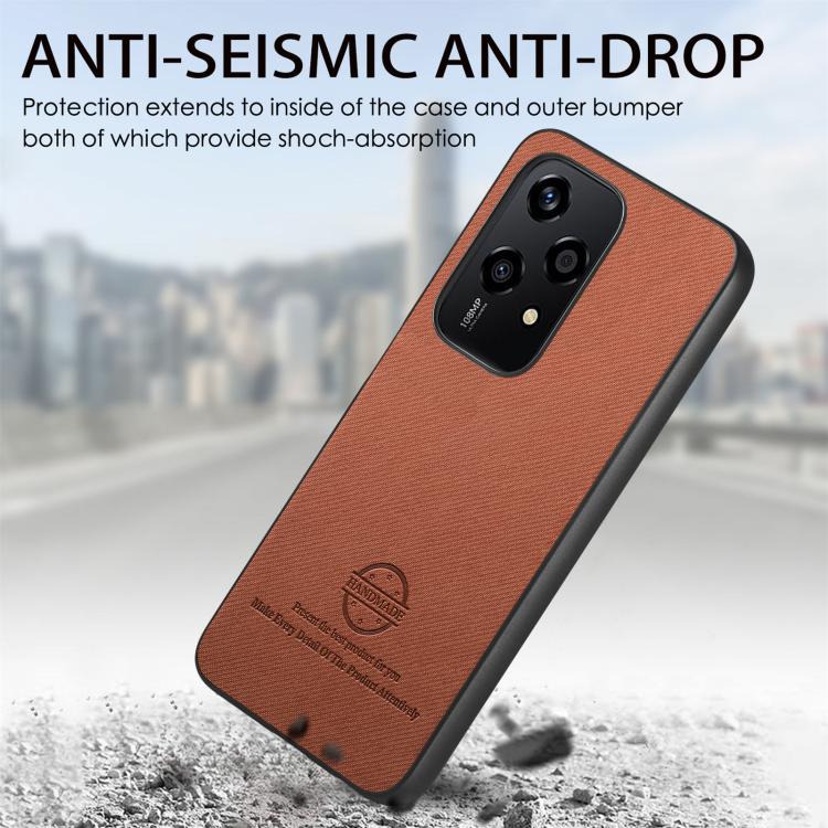 For Honor 200 Lite Global Twill Fabric Leather Skin Back Phone Case