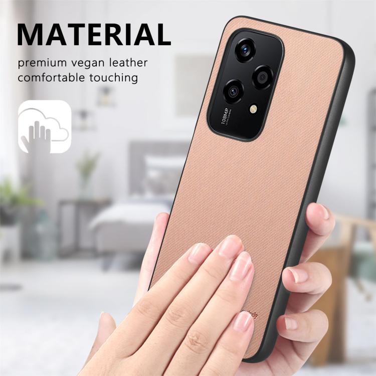 For Honor 200 Lite Global Twill Fabric Leather Skin Back Phone Case