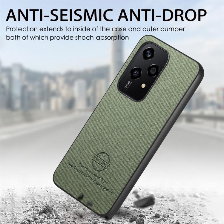For Honor 200 Lite Global Twill Fabric Leather Skin Back Phone Case