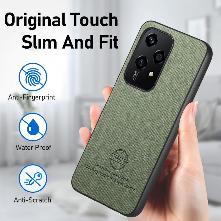 For Honor 200 Lite Global Twill Fabric Leather Skin Back Phone Case