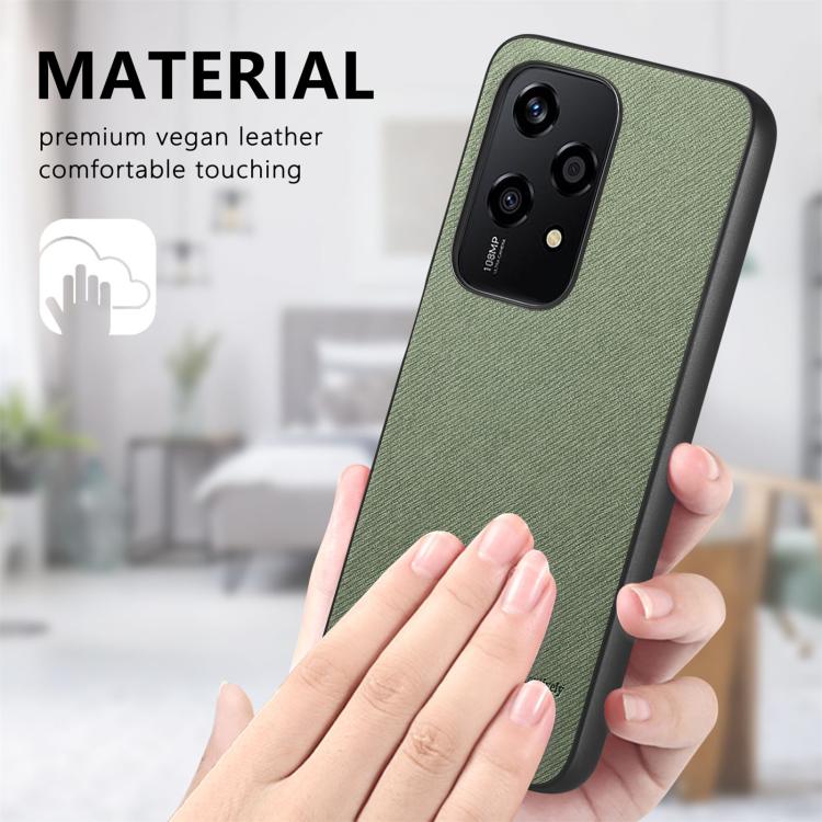 For Honor 200 Lite Global Twill Fabric Leather Skin Back Phone Case