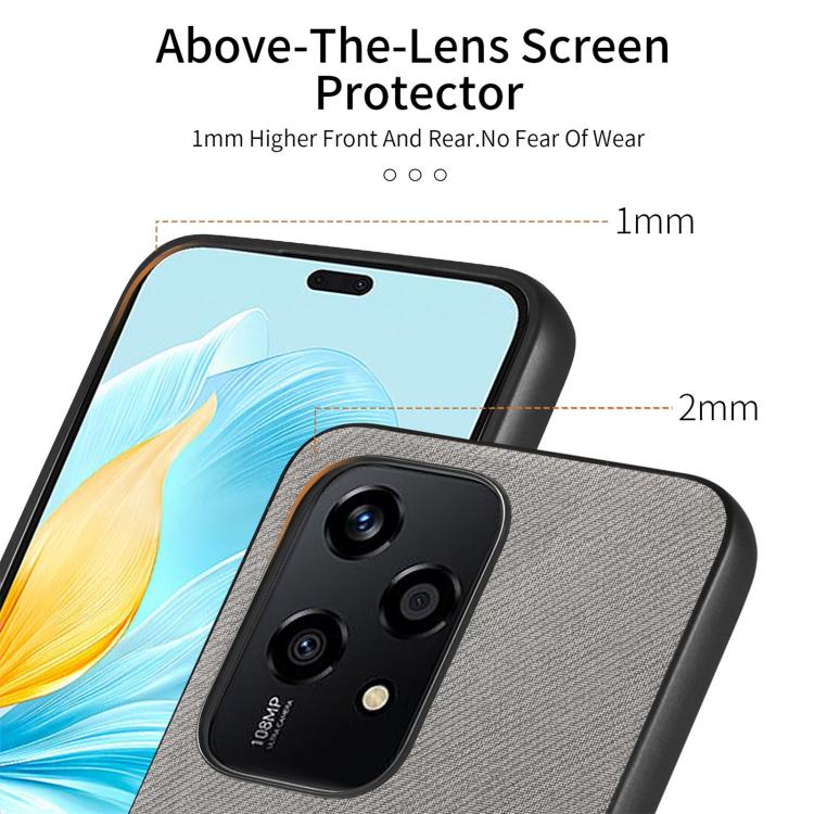 For Honor 200 Lite Global Twill Fabric Leather Skin Back Phone Case