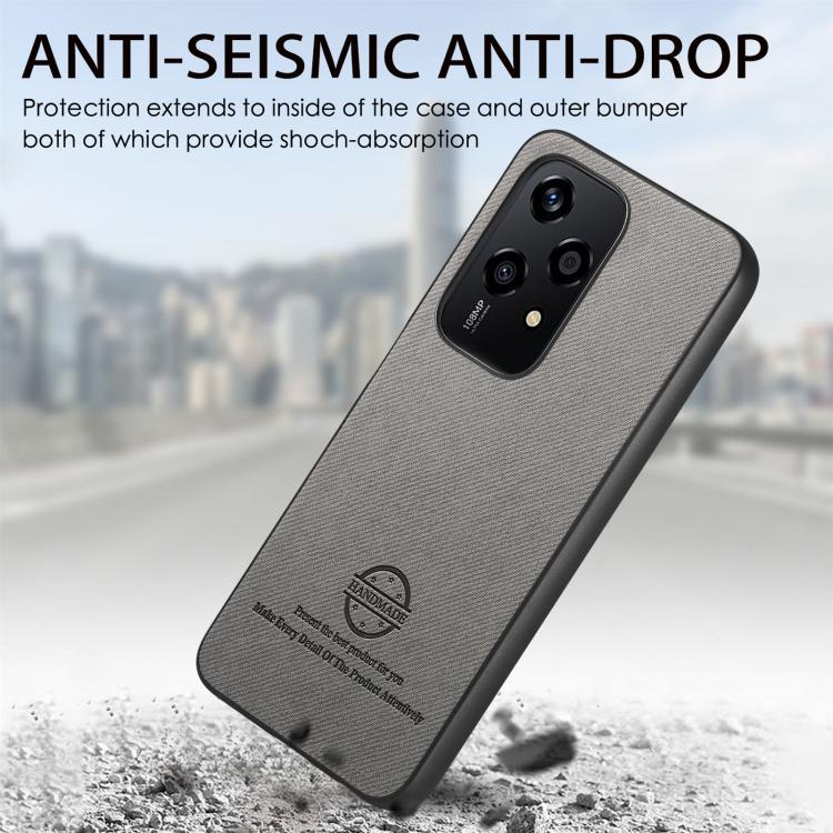 For Honor 200 Lite Global Twill Fabric Leather Skin Back Phone Case
