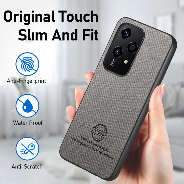 For Honor 200 Lite Global Twill Fabric Leather Skin Back Phone Case