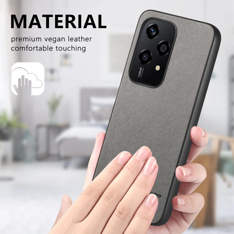 For Honor 200 Lite Global Twill Fabric Leather Skin Back Phone Case