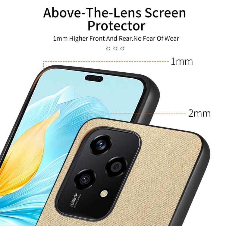 For Honor 200 Lite Global Twill Fabric Leather Skin Back Phone Case