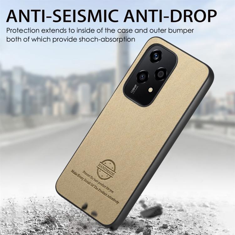 For Honor 200 Lite Global Twill Fabric Leather Skin Back Phone Case