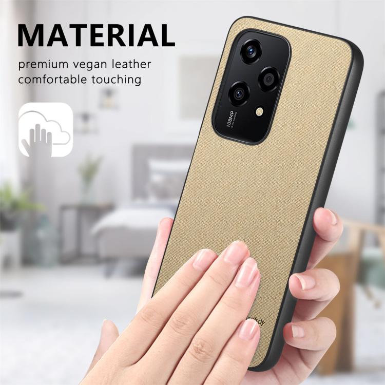 For Honor 200 Lite Global Twill Fabric Leather Skin Back Phone Case