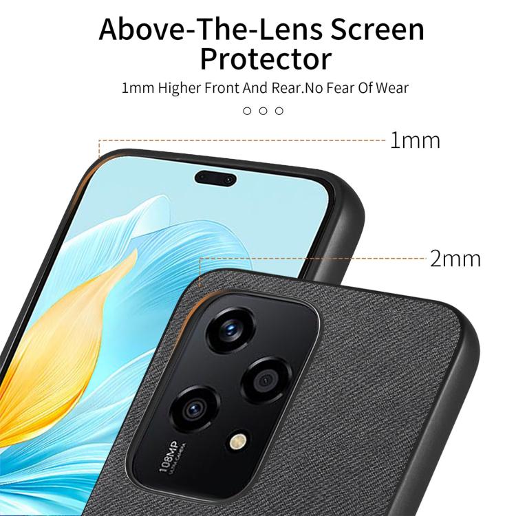 For Honor 200 Lite Global Twill Fabric Leather Skin Back Phone Case