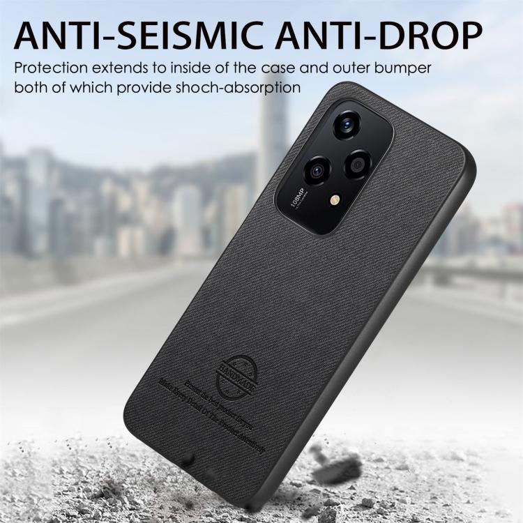 For Honor 200 Lite Global Twill Fabric Leather Skin Back Phone Case