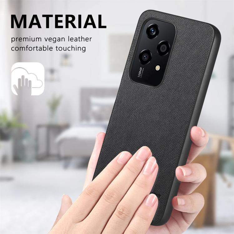 For Honor 200 Lite Global Twill Fabric Leather Skin Back Phone Case