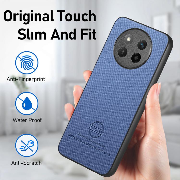 For Honor X60 Twill Fabric Leather Skin Back Phone Case