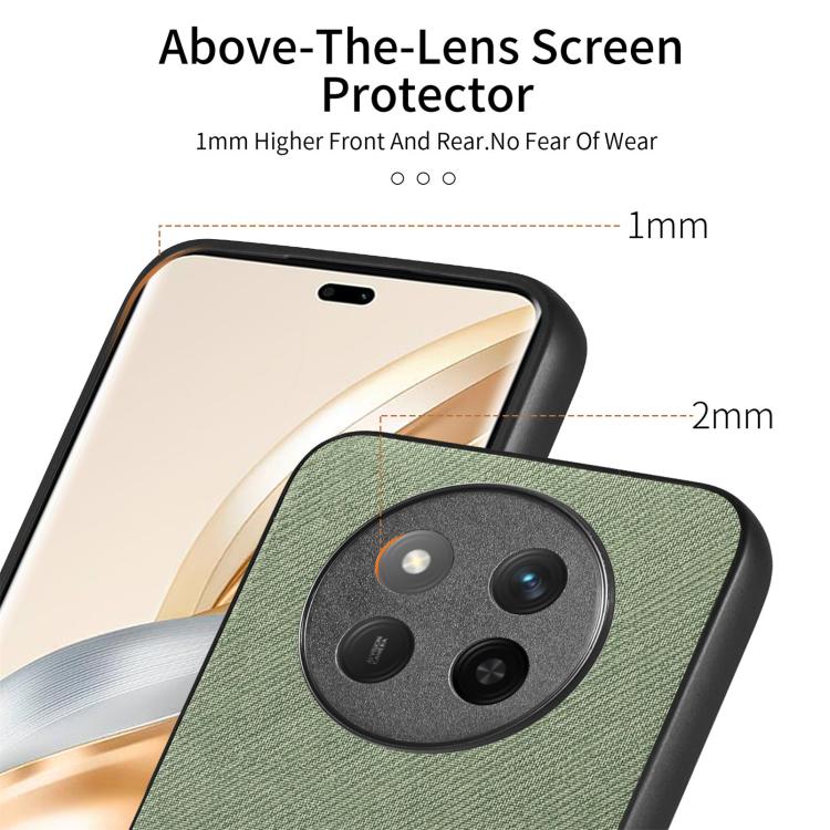 For Honor X60 Twill Fabric Leather Skin Back Phone Case