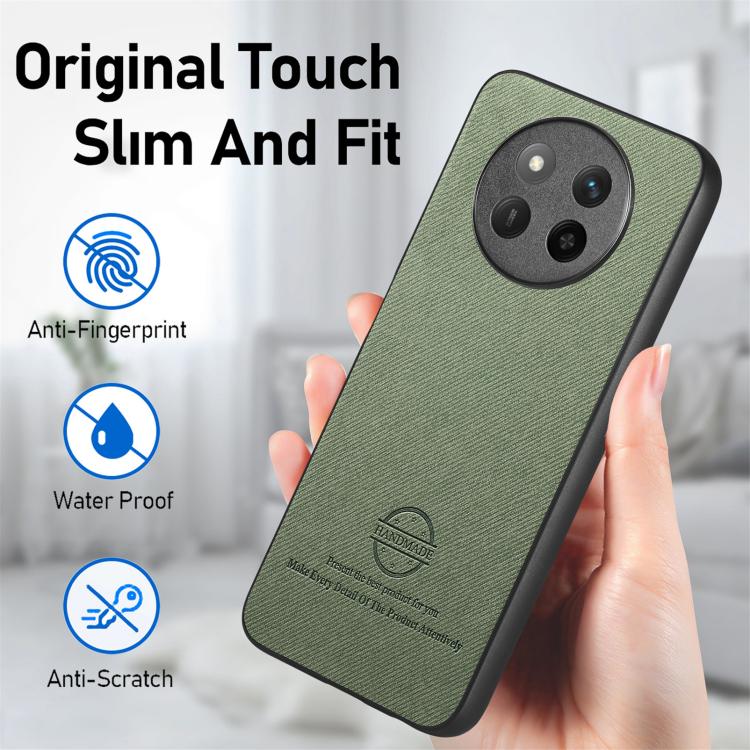 For Honor X60 Twill Fabric Leather Skin Back Phone Case