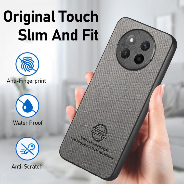 For Honor X60 Twill Fabric Leather Skin Back Phone Case