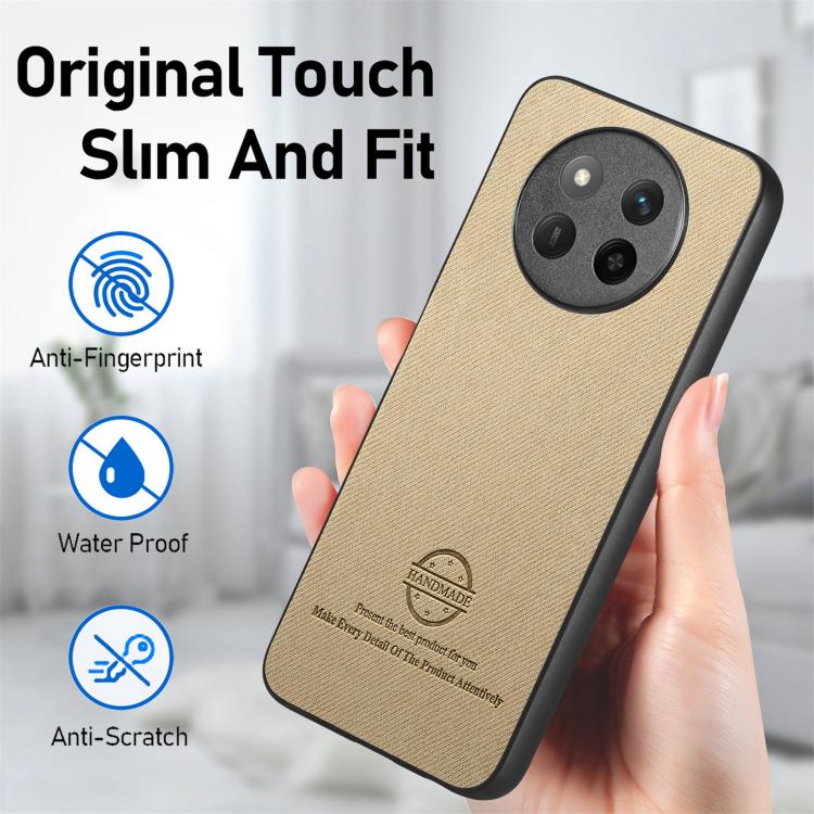 For Honor X60 Twill Fabric Leather Skin Back Phone Case