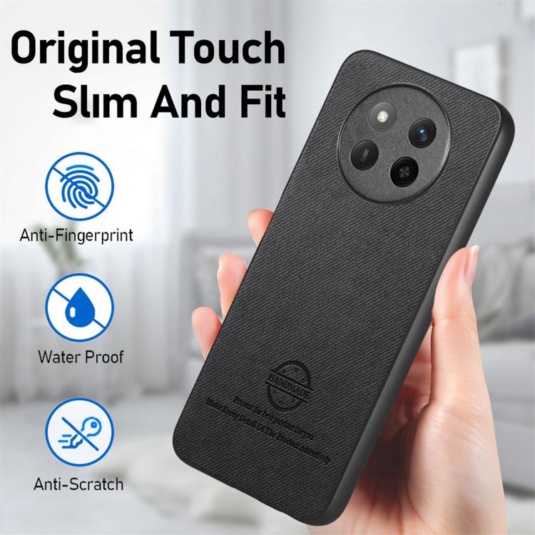 For Honor X60 Twill Fabric Leather Skin Back Phone Case