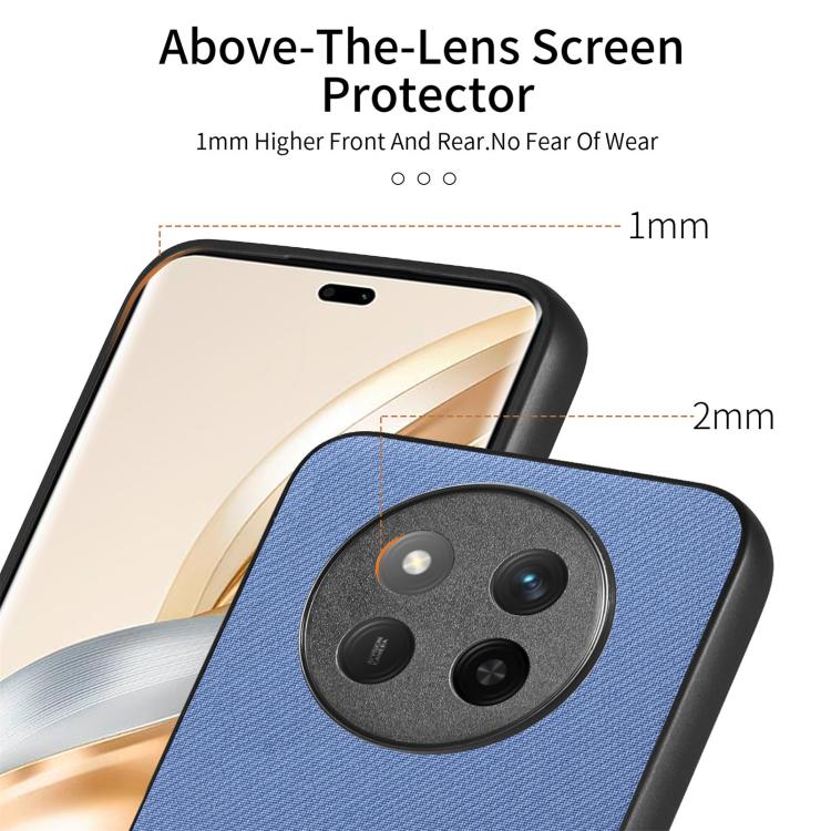 For Honor X60 Pro Twill Fabric Leather Skin Back Phone Case