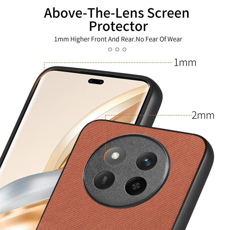For Honor X60 Pro Twill Fabric Leather Skin Back Phone Case