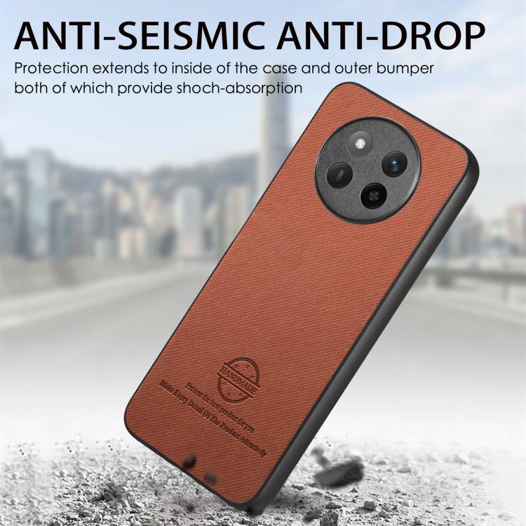 For Honor X60 Pro Twill Fabric Leather Skin Back Phone Case