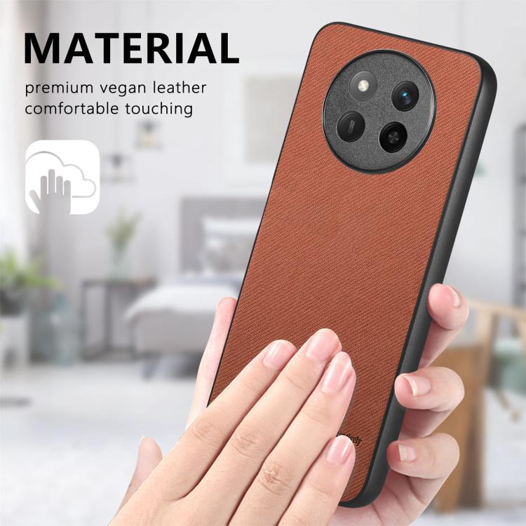 For Honor X60 Pro Twill Fabric Leather Skin Back Phone Case