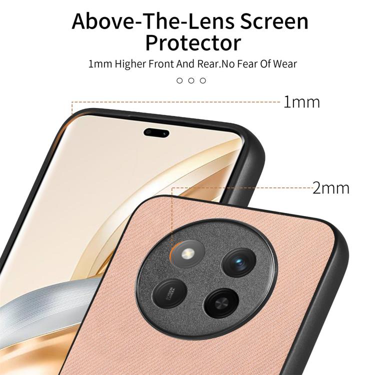 For Honor X60 Pro Twill Fabric Leather Skin Back Phone Case