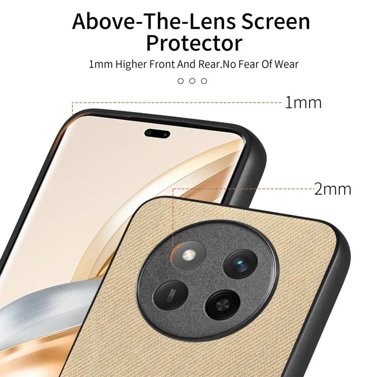 For Honor X60 Pro Twill Fabric Leather Skin Back Phone Case