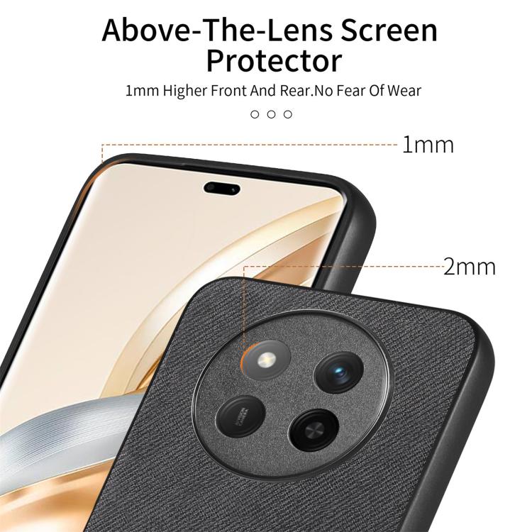 For Honor X60 Pro Twill Fabric Leather Skin Back Phone Case