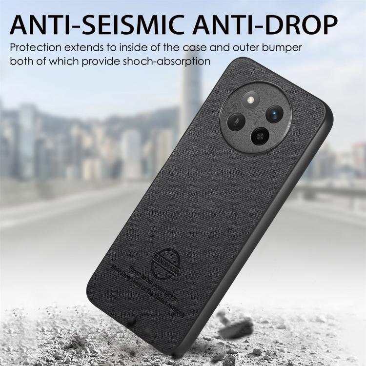 For Honor X60 Pro Twill Fabric Leather Skin Back Phone Case