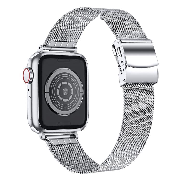 For Apple Watch 46mm / 49mm / 45mm / 44mm Hyphosis Buckle Milanese Metal Watch Band