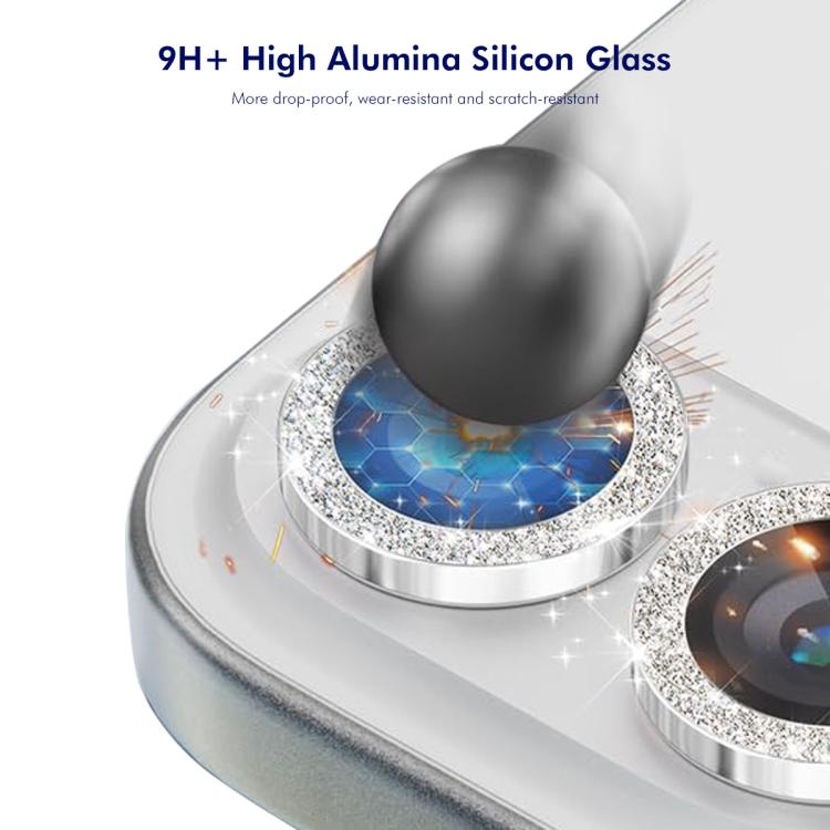 For Samsung Galaxy A37 / A57 ENKAY Hat-Prince 9H Rear Camera Lens Glitter Aluminium Alloy Tempered Glass Film