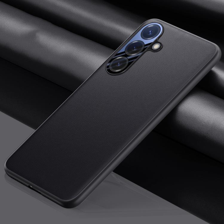 For Samsung Galaxy S25+ 5G Plain-leather All-inclusive Shockproof Phone Case