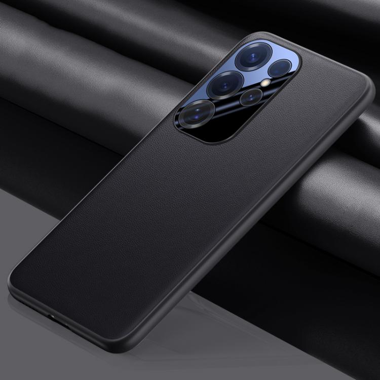 For Samsung Galaxy S25 Ultra 5G Plain-leather All-inclusive Shockproof Phone Case