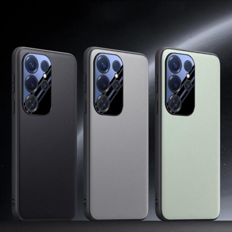 For Samsung Galaxy S25 Ultra 5G Plain-leather All-inclusive Shockproof Phone Case