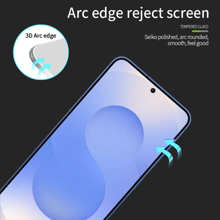 For Samsung Galaxy S25 Edge 5G MOFI 9H 3D Explosion-proof Curved Screen Tempered Glass Film - Black