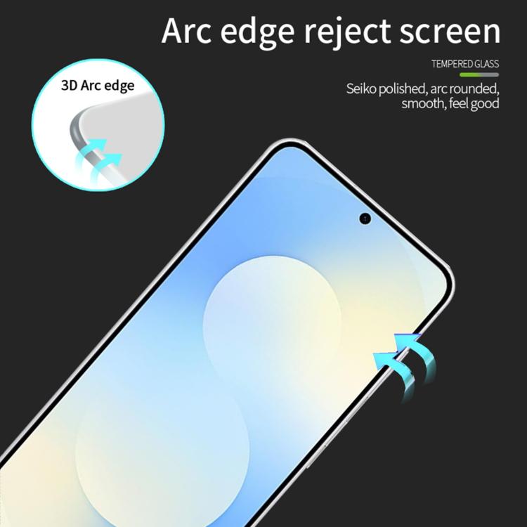 For Samsung Galaxy S25 FE 5G MOFI 9H 3D Explosion-proof Curved Screen Tempered Glass Film - Black