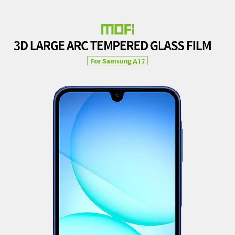 For Samsung Galaxy A17 5G MOFI 9H 3D Explosion-proof Curved Screen Tempered Glass Film - Black