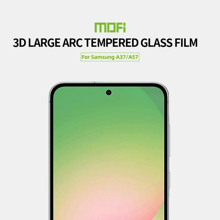 For Samsung Galaxy A37 / A57 5G MOFI 9H 3D Explosion-proof Curved Screen Tempered Glass Film - Black