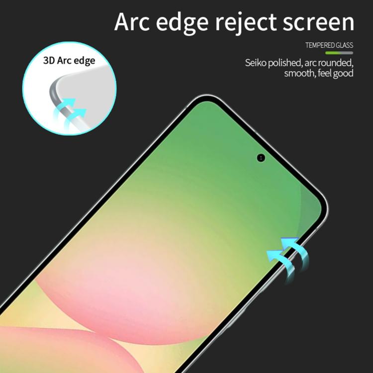 For Samsung Galaxy A37 / A57 5G MOFI 9H 3D Explosion-proof Curved Screen Tempered Glass Film - Black