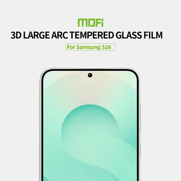 For Samsung Galaxy S26 5G Unlock MOFI 9H 3D Explosion-proof Curved Screen Tempered Glass Film - Black