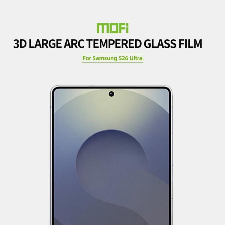 For Samsung Galaxy S26 Ultra 5G Unlock MOFI 9H 3D Explosion-proof Curved Screen Tempered Glass Film - Black