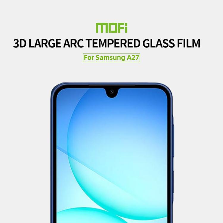 For Samsung Galaxy A27 5G MOFI 9H 3D Explosion-proof Curved Screen Tempered Glass Film - Black
