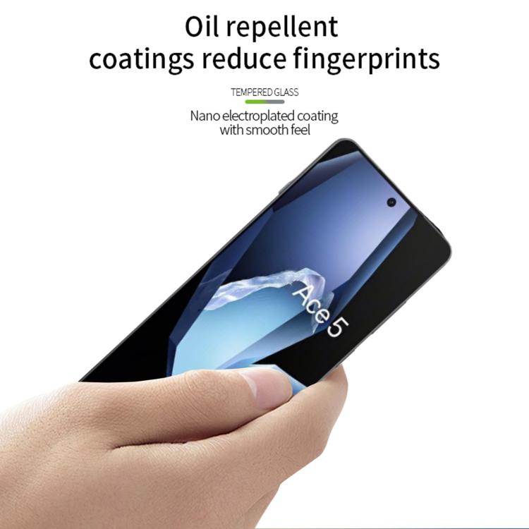 For OnePlus Ace 5 / Ace 5 Pro  MOFI 9H 3D Explosion-proof Curved Screen Tempered Glass Film - Black