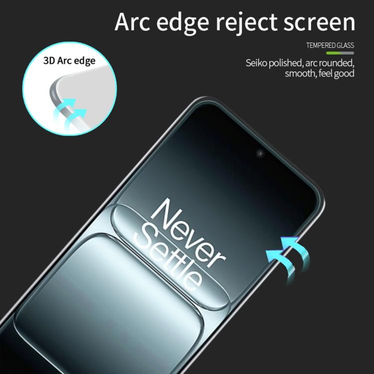 For OnePlus 13T MOFI 9H 3D Explosion-proof Curved Screen Tempered Glass Film - Black